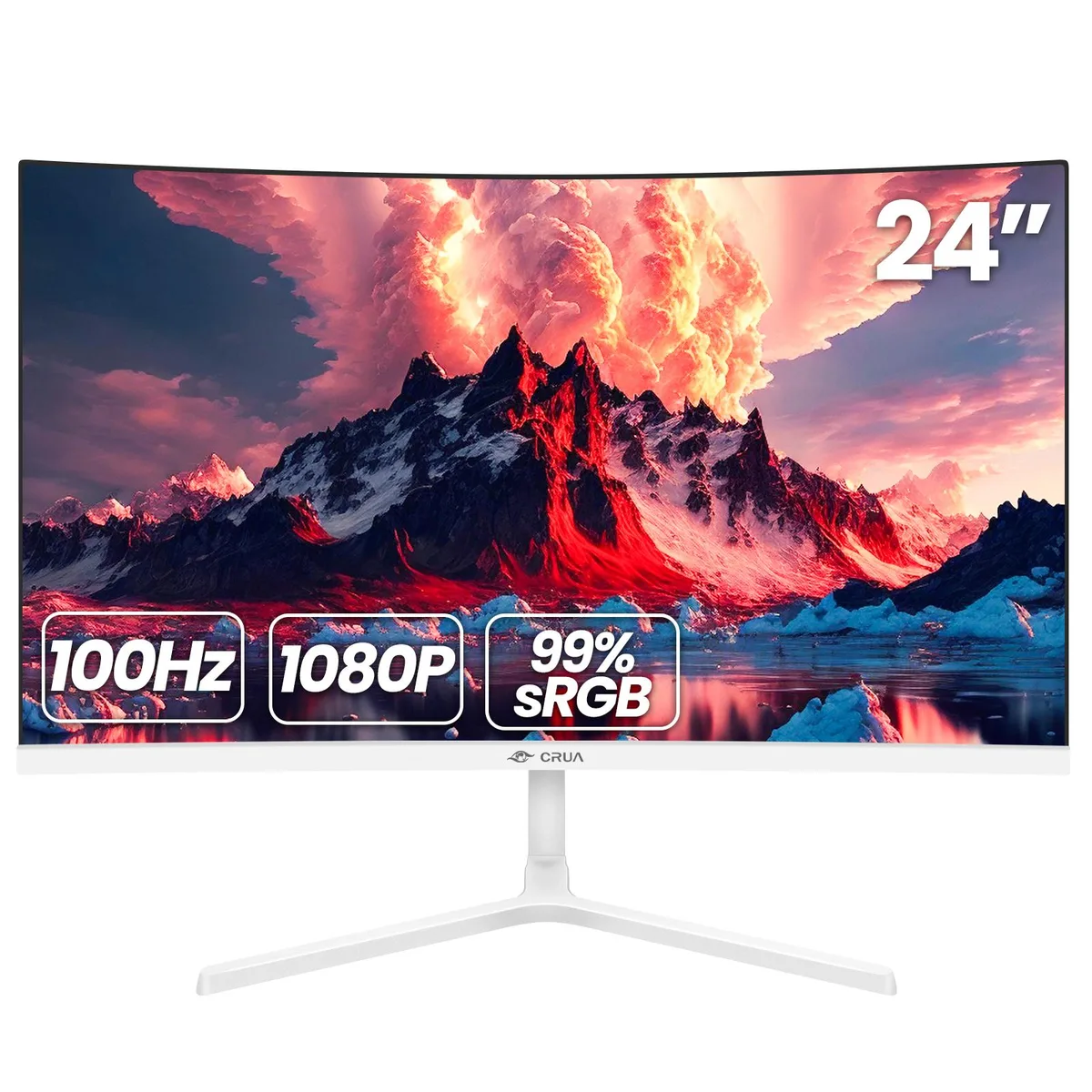 CRUA CRUA 23.8" Curved Gaming Monitor 100Hz 99% sRGB White — product photo