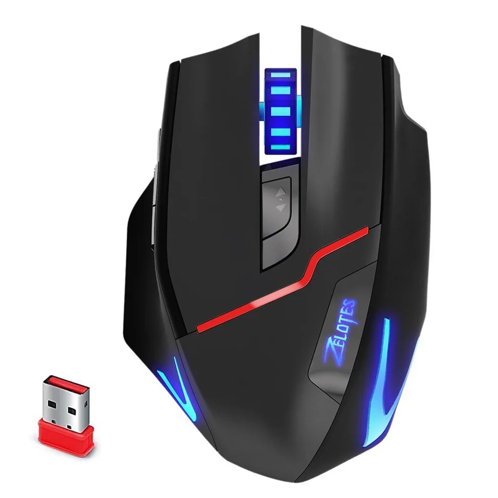 Black right-handed gaming mouse with ergonomic shape, matte finish, seven buttons and scroll wheel