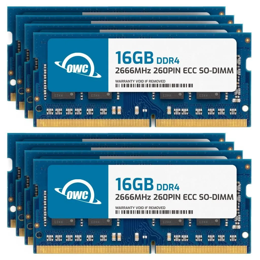 OWC OWC 128GB (8x16GB) DDR4 2666MHz CL19 ECC Unbuffered SODIMM 1.2V 260-pin laptop RAM — fotografie produktu