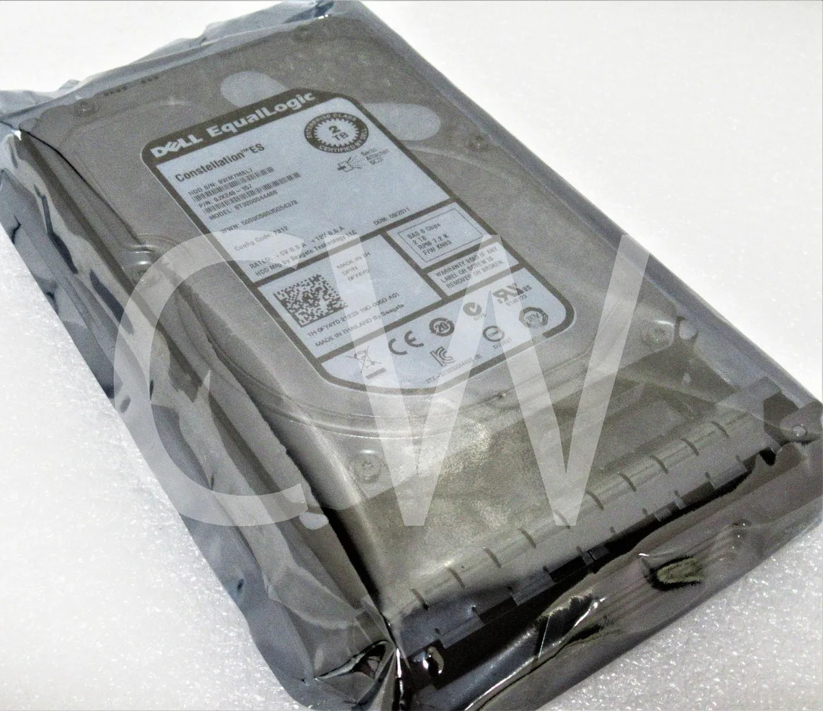 A 3.5 inch SAS hard drive in a Dell EqualLogic caddy tray