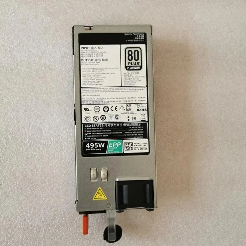 KHACHIMO KHACHIMO 495W Power Supply 0GRTNK 09338D 02FR04 D495E-S1 E495E-S1 — photo du produit