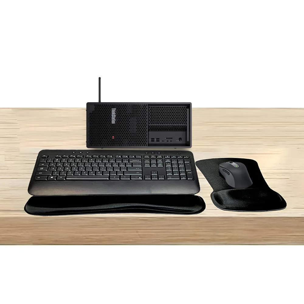 Lenovo ThinkStation P3 tower in graphite with MK650 wireless keyboard mouse combo