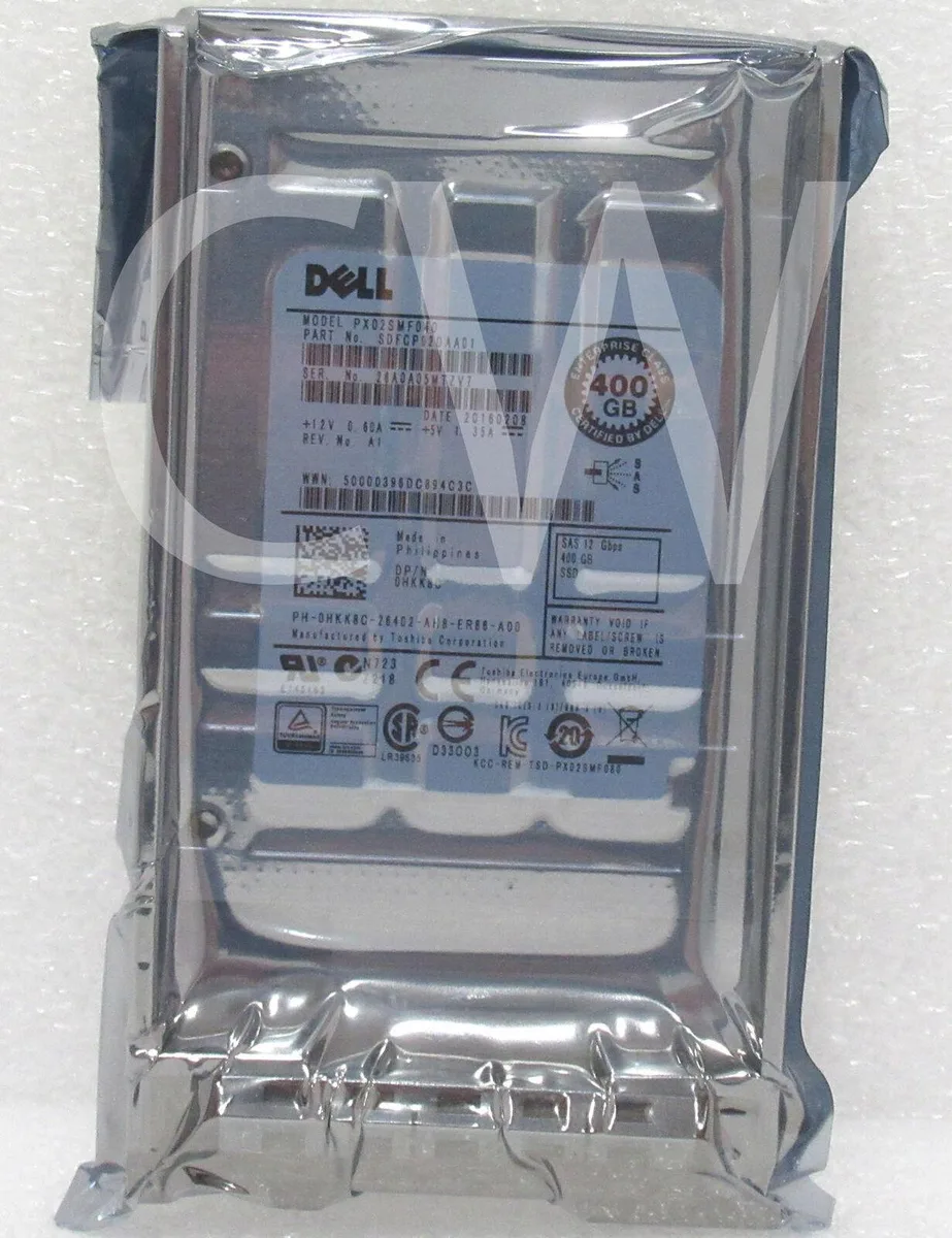 Silver 2.5 inch SAS drive in black caddy tray