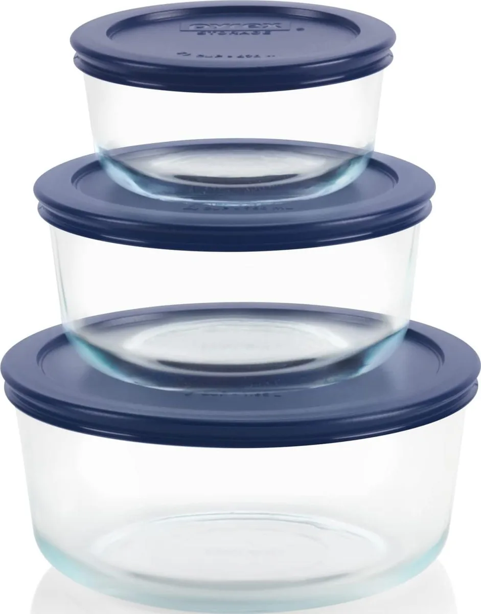 Pyrex 6010170 Simply Store 3-Pack Glass Food Storage Set 2 4 7 Cup — 商品照片