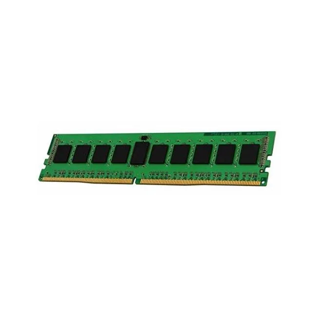 Green rectangular DDR4 DIMM with black chips and gold contacts