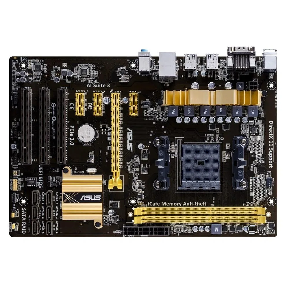 ASUS A58-C ATX motherboard with Socket FM2/FM2+ and DDR3 slots