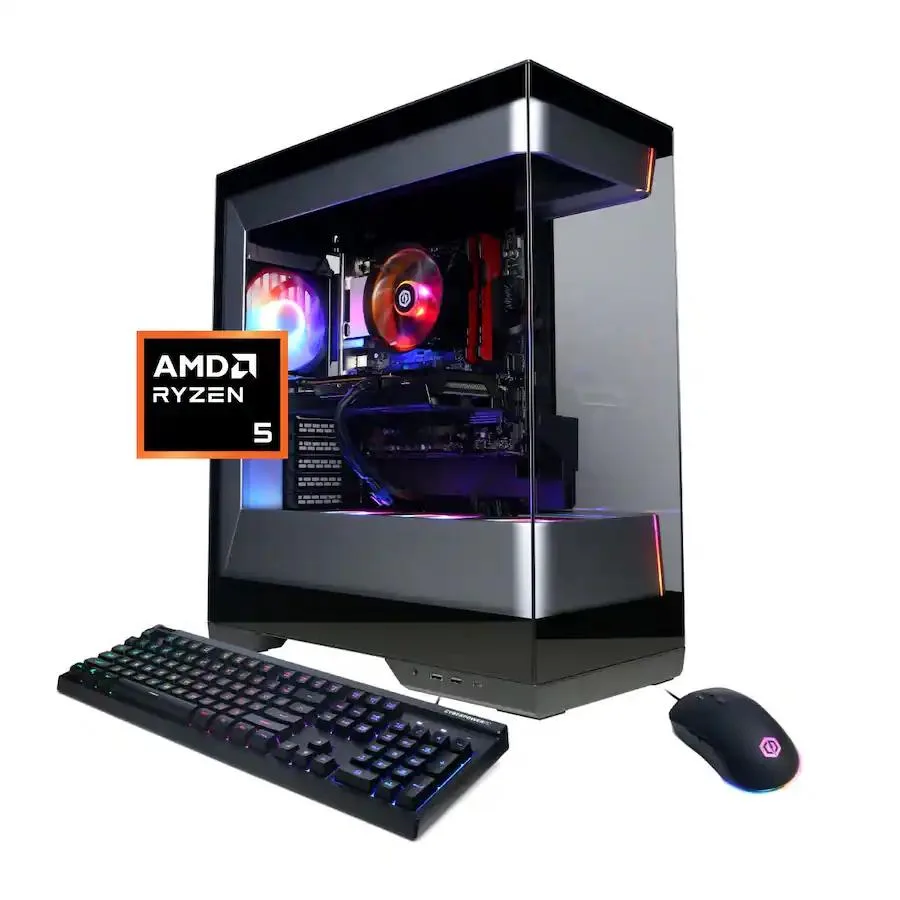 CyberpowerPC CyberpowerPC GMA5600BSTV4 Gaming PC Ryzen 5 5500 RX 6500 XT 4GB 16GB 1TB PCIe 4.0 Black — fotografia produktu