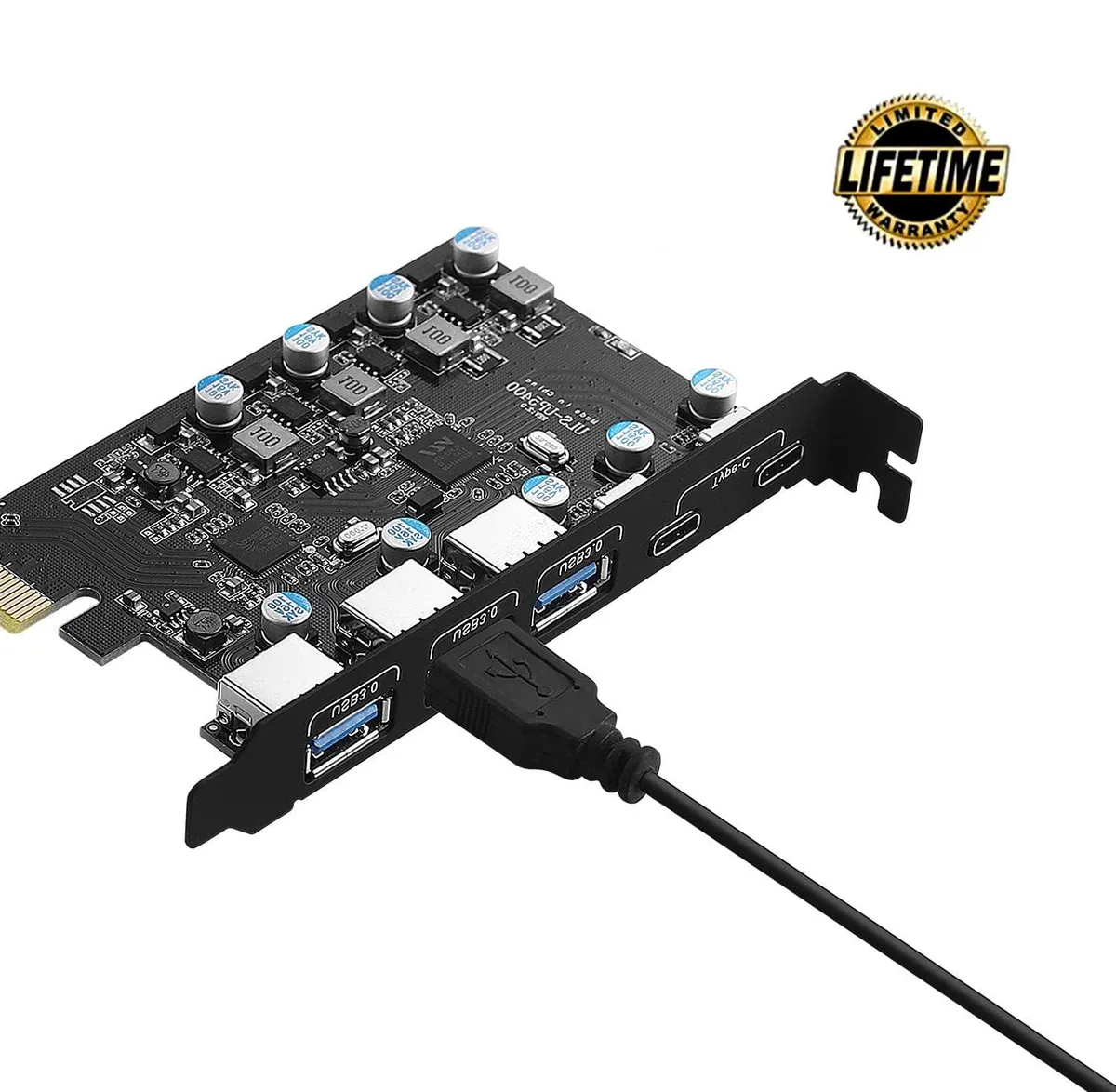 ESTONE ESTONE PCIE23A2C 5-Port PCIe USB 3.0 Expansion Card (2 USB-C, 3 USB-A) — zdjęcie produktu