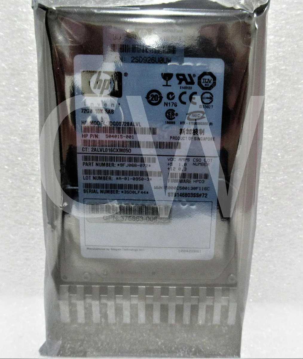 HP HP DG0072BALVL 72GB 10000RPM 2.5" SAS internal hard drive — produktbild
