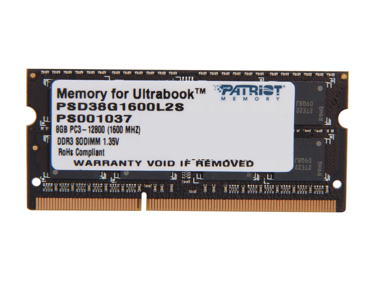 Patriot Memory Patriot Memory PSD38G1600L2S 8GB DDR3L 1600 laptop RAM — termékfotó