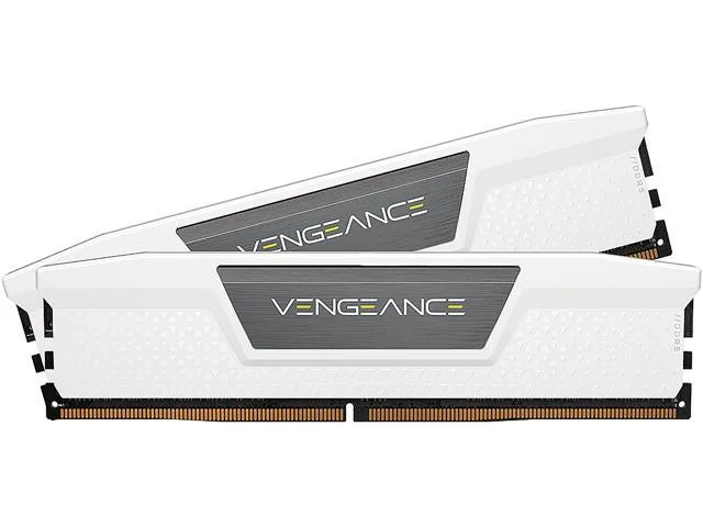 Two white DDR5 memory modules with heat spreaders