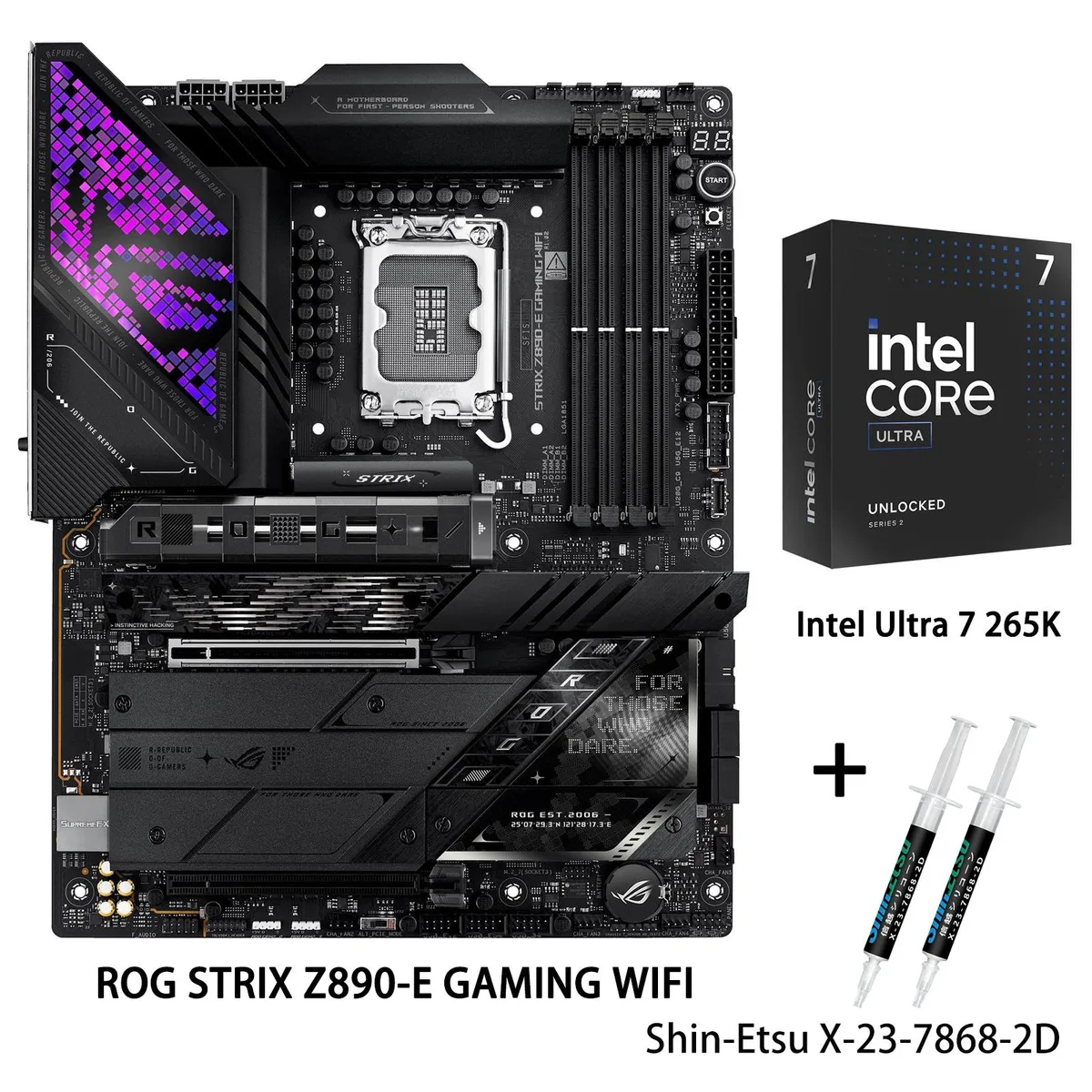 ASUS ASUS ROG STRIX Z890-E GAMING WIFI + Ultra 7 265K Intel motherboard — photo du produit