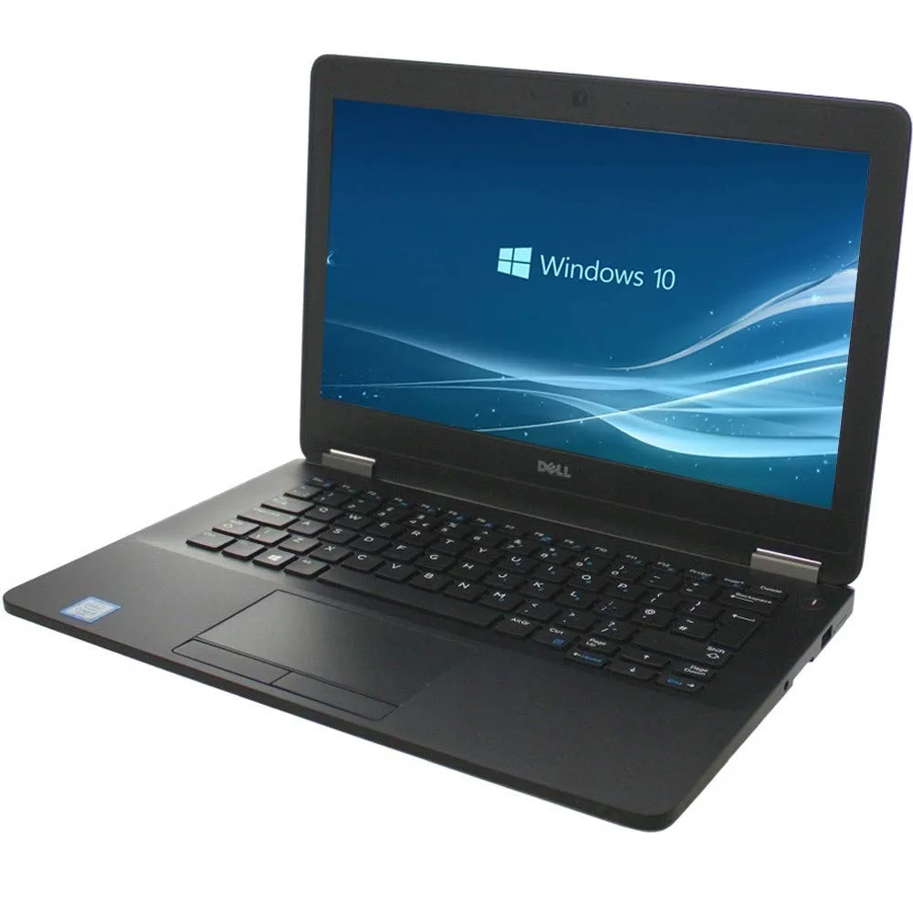 Black Dell Latitude E7270 12.5 inch laptop with scuffs on lid and base