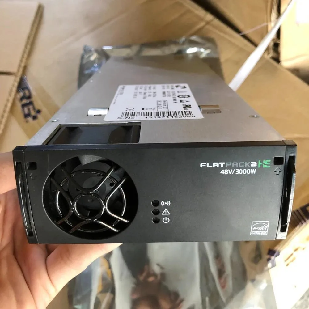 Rectangular ATX power supply unit in black metal finish