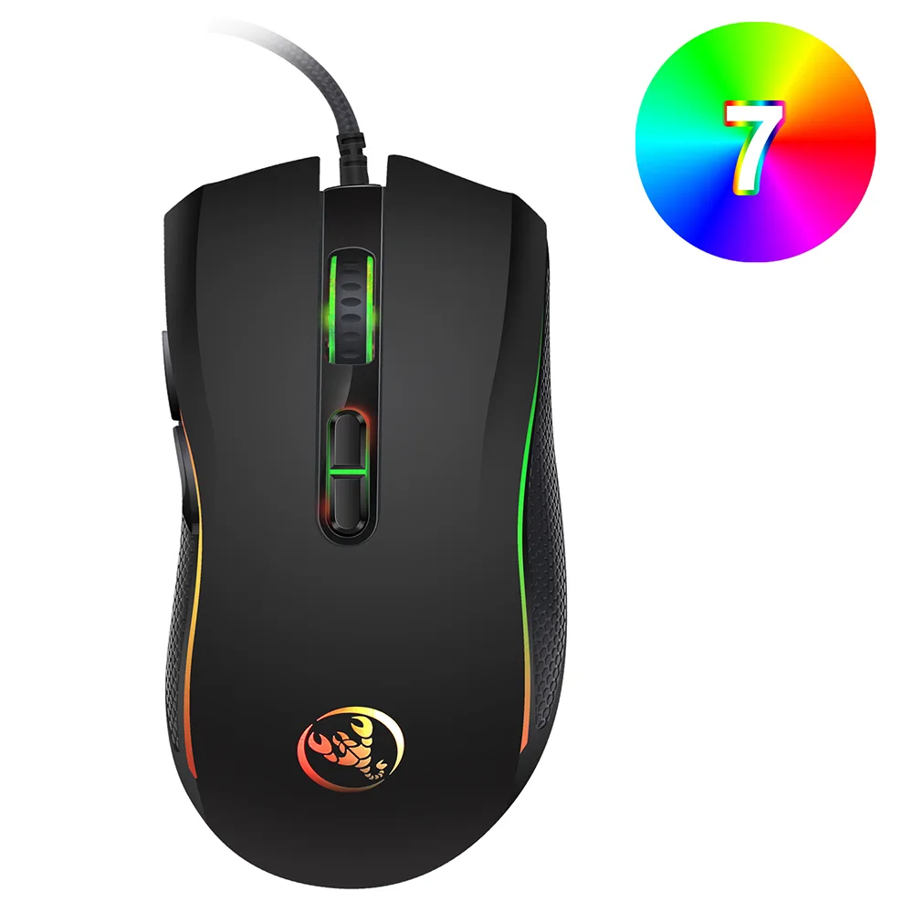 ESTONE ESTONE A869 Gaming Mouse 3200 DPI 7 Button 7 Color LED Black — ภาพสินค้า