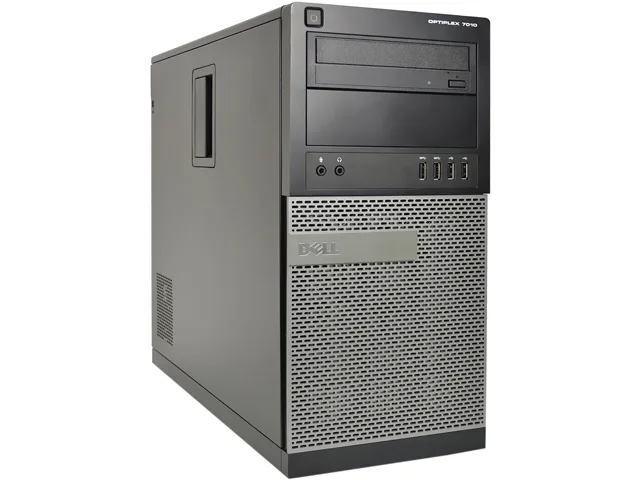 Black Dell OptiPlex 7010 tower desktop with DVD drive