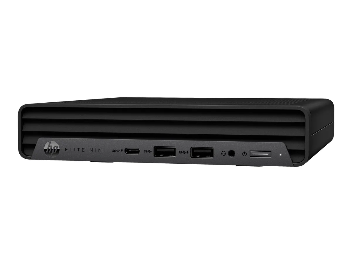 Small black rectangular mini desktop with keyboard and mouse