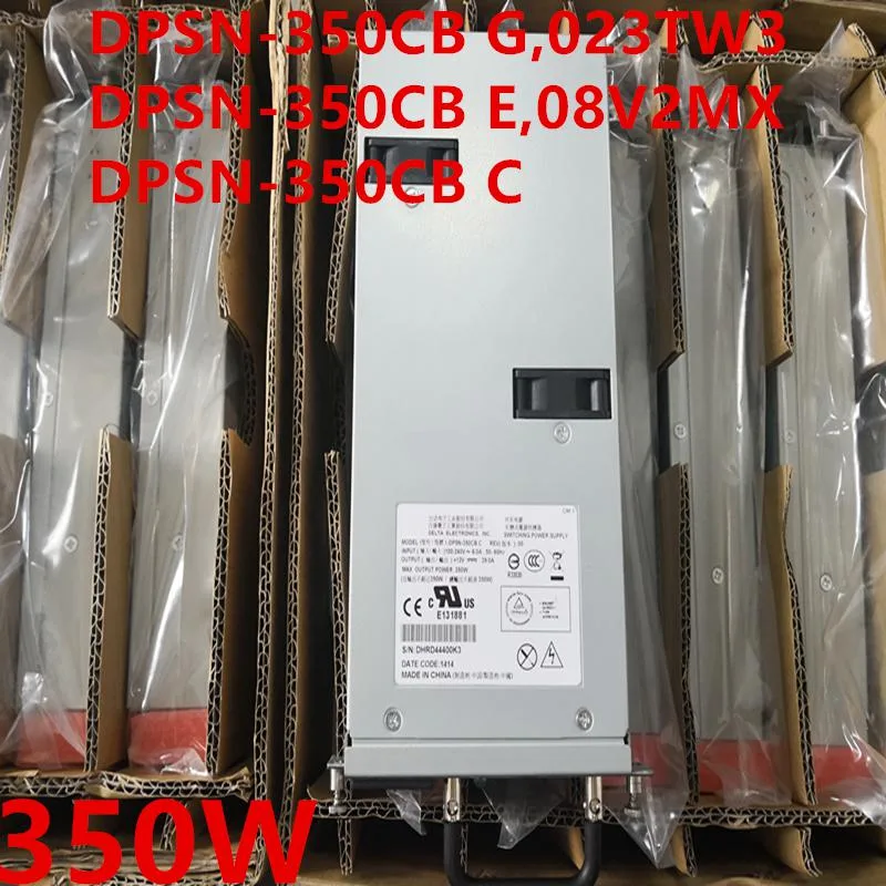 Rectangular metal power supply unit, silver finish, labelled 350W for Dell S4810P 8024F