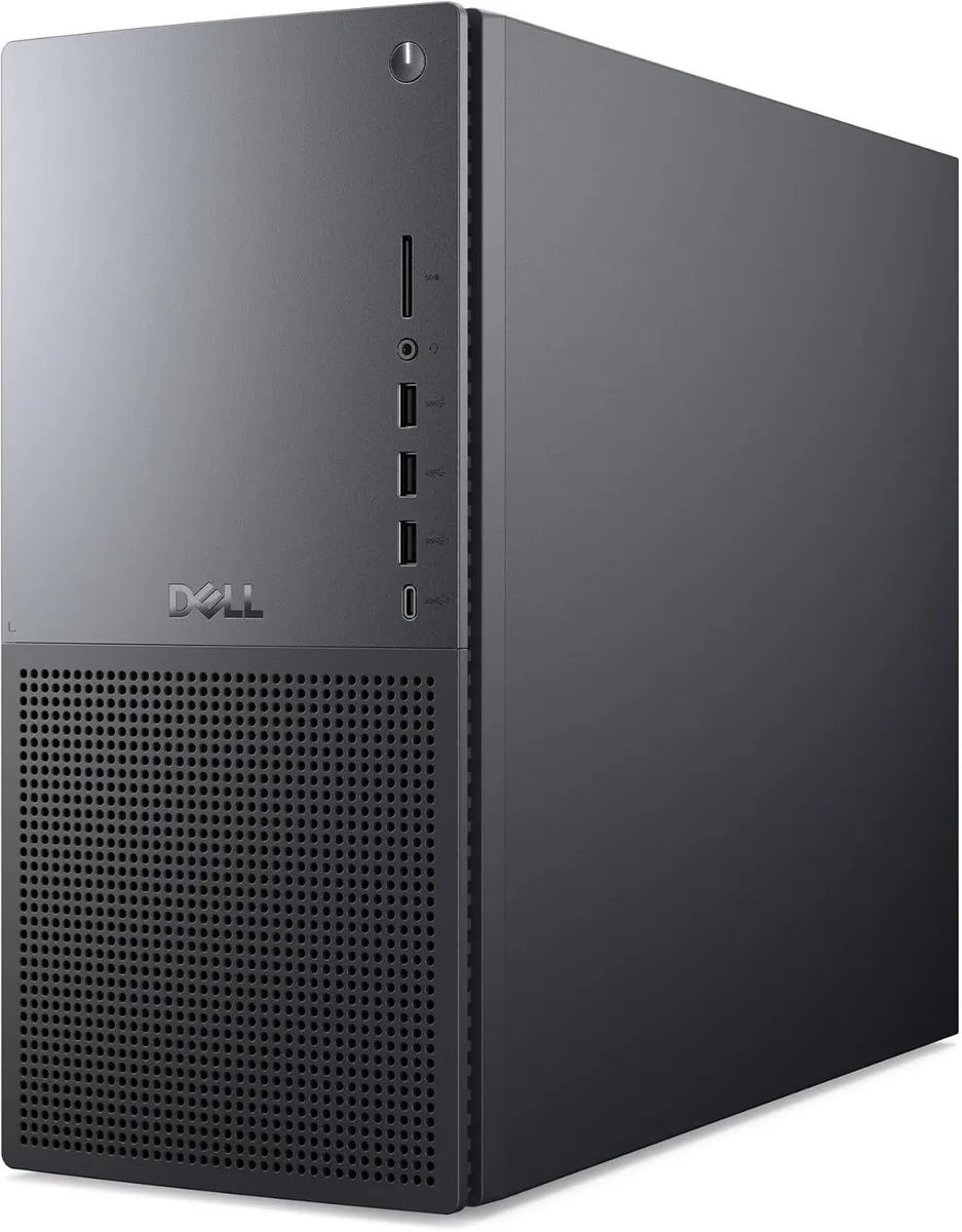 Black Dell Tower Plus desktop tower with vertical orientation