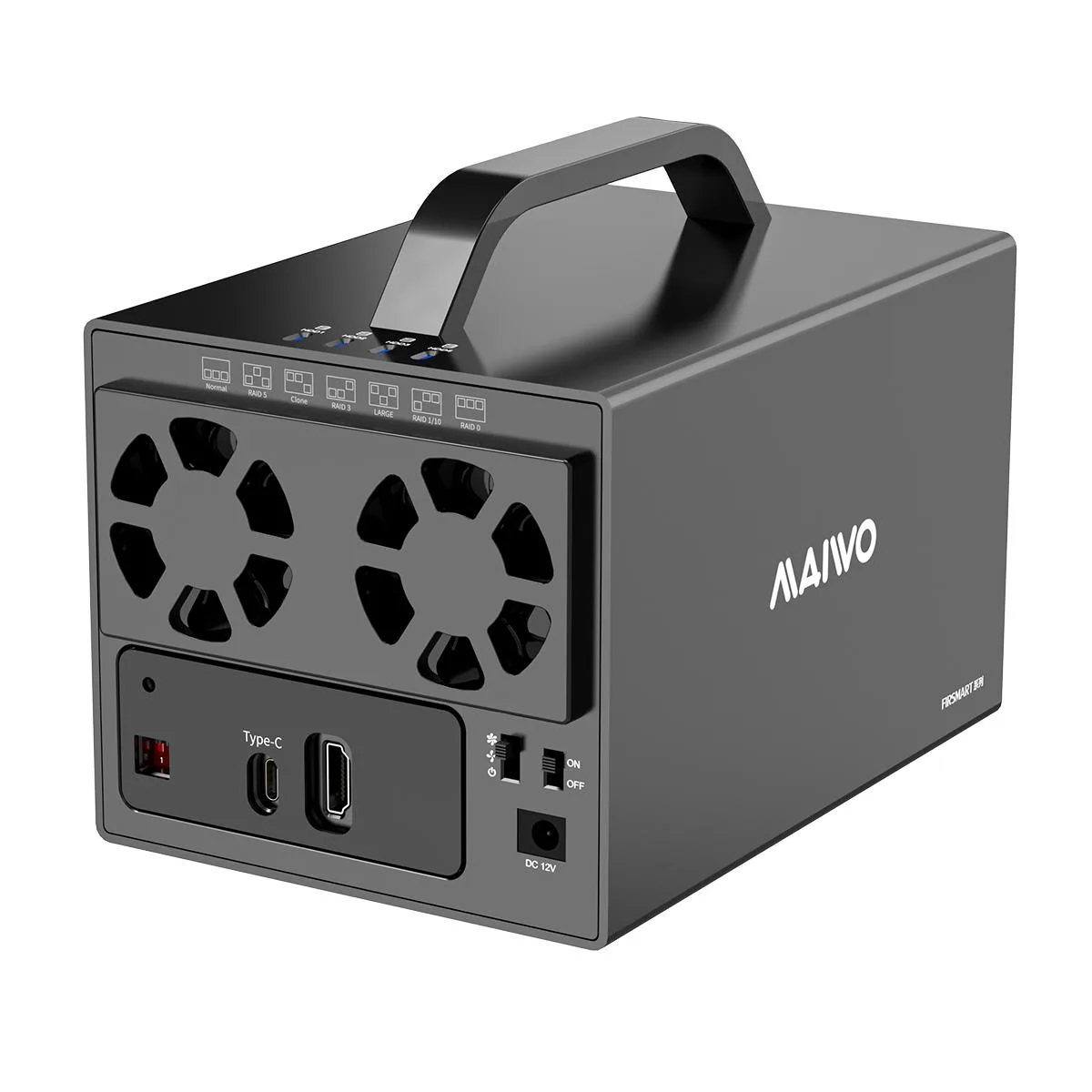 MAIWO MAIWO K35274D 4-Bay RAID Drive Enclosure 3.5" SATA USB 3.1 Type-C HDTV 64TB 78W — Produktfoto