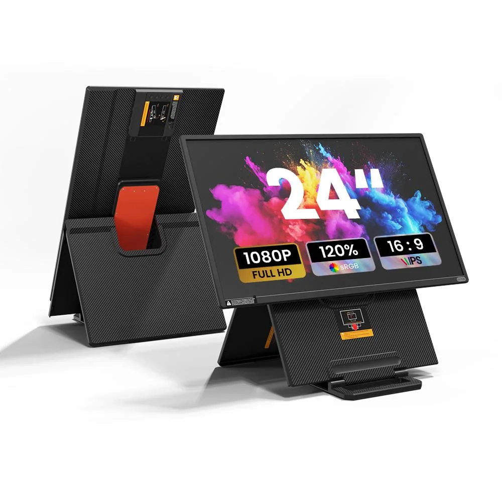 Hyangin D1 23.8 inch portable gaming monitor with foldable stand and adjustable height
