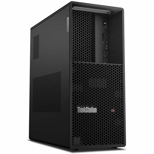 Lenovo ThinkStation P3 tower desktop in matte black finish