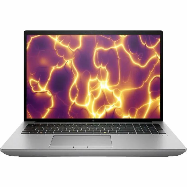 Silver HP ZBook 16 G11 16 inch mobile workstation laptop closed on desk