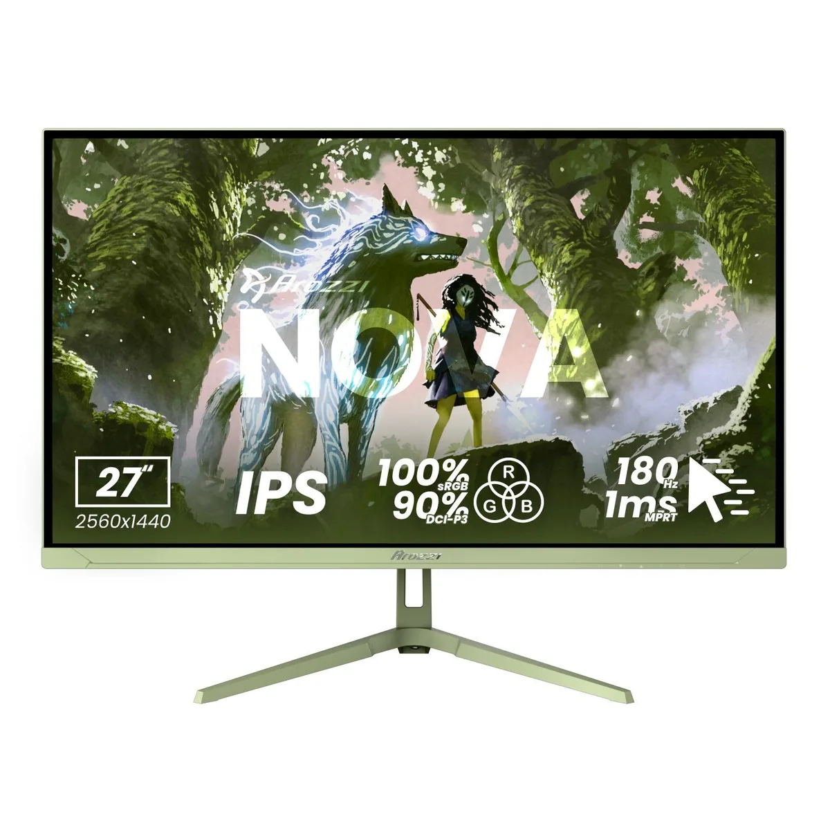 Arozzi Arozzi Nova 27" 180Hz Gaming Monitor Forest Green — product photo