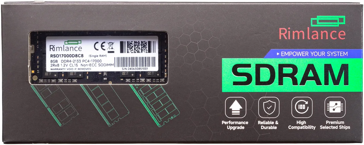 RIMLANCE RIMLANCE RSO17000D8C8 8GB 260-Pin DDR4 2133MHz laptop RAM — product photo