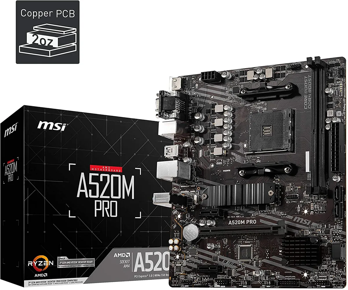 MSI A520M PRO Gaming motherboard Micro-ATX DDR4