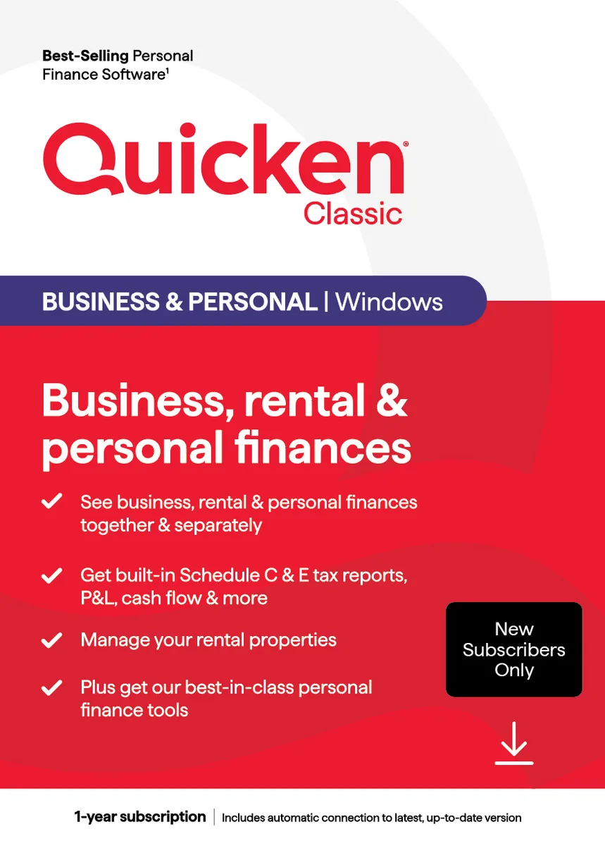 Quicken Inc. Quicken Inc. 170489 Classic Business &amp; Personal 1 Year Subscription accounting — fotografia produktu