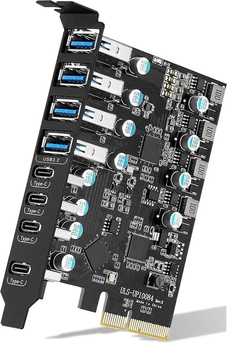 Vszerda Vszerda USB 3.2 Gen 2 PCIe Expansion Card 8 Ports 4C 4A — fotografia produktu