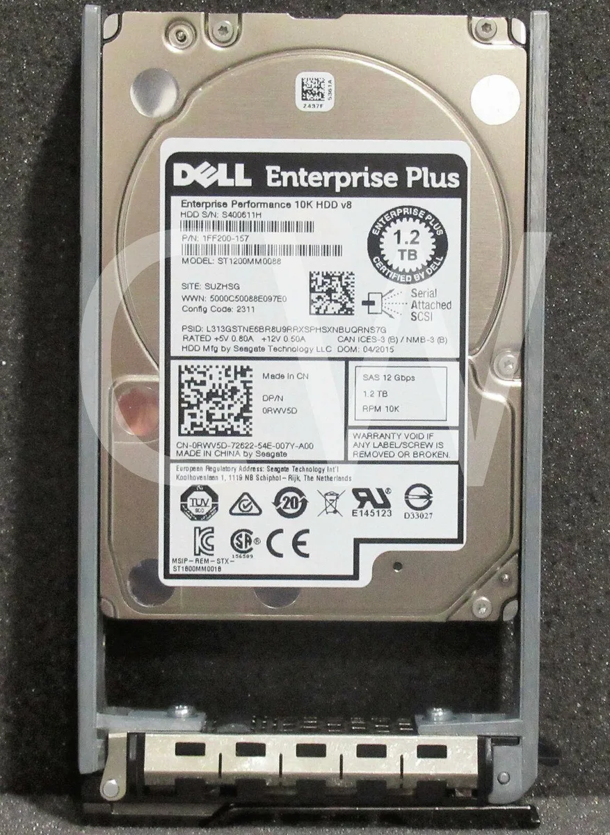 Silver 2.5 inch SAS hard drive in server caddy tray