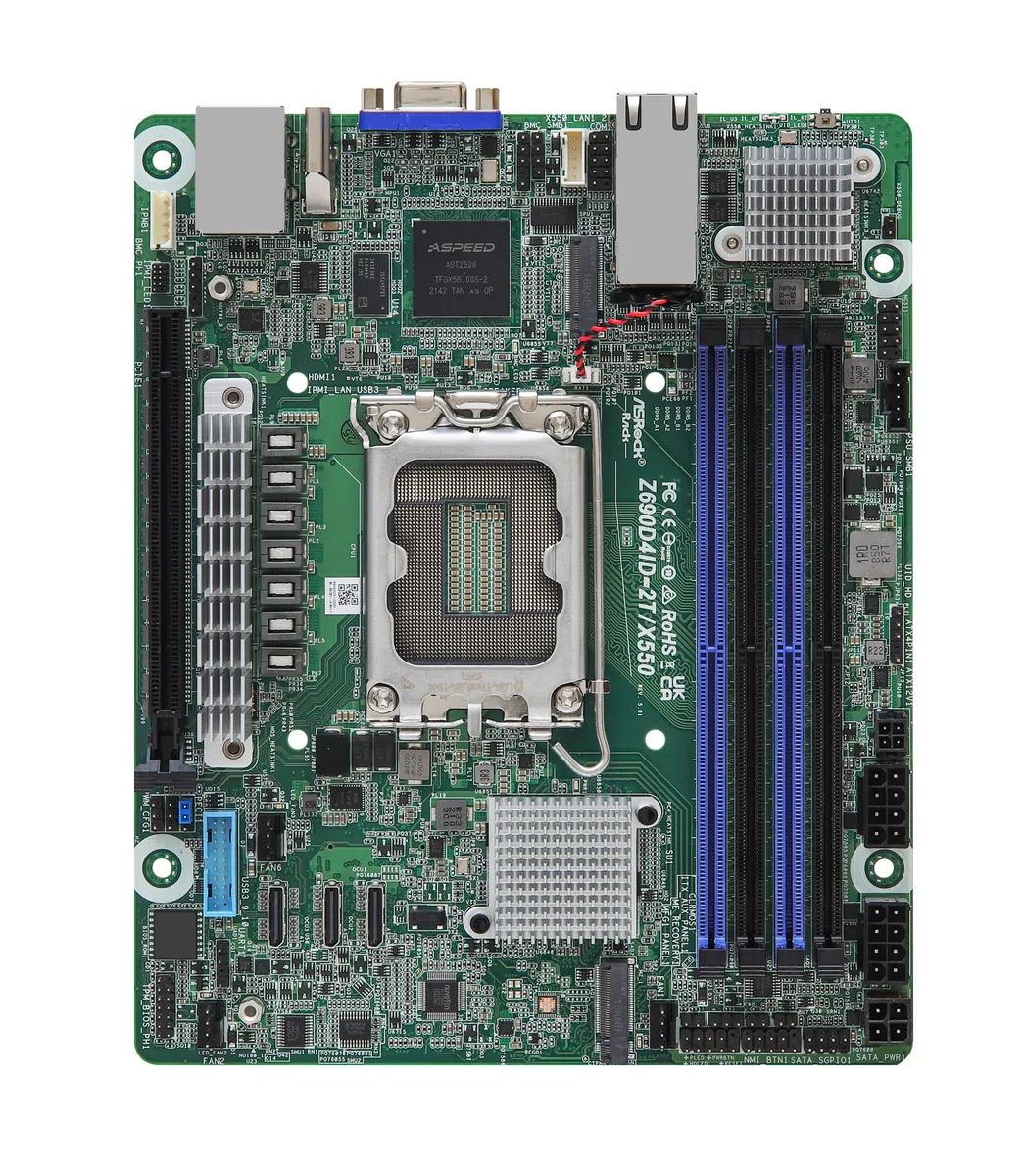Deep mini-ITX server motherboard with dual 10GbE RJ45 ports