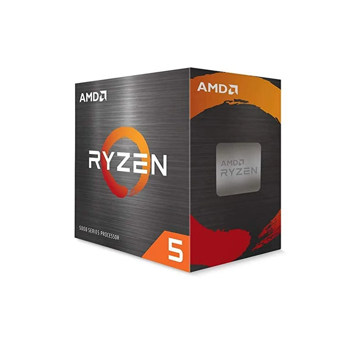 AMD Ryzen 5 3500 desktop processor in green ceramic package with gold contact pads and silver heat spreader showing model markings