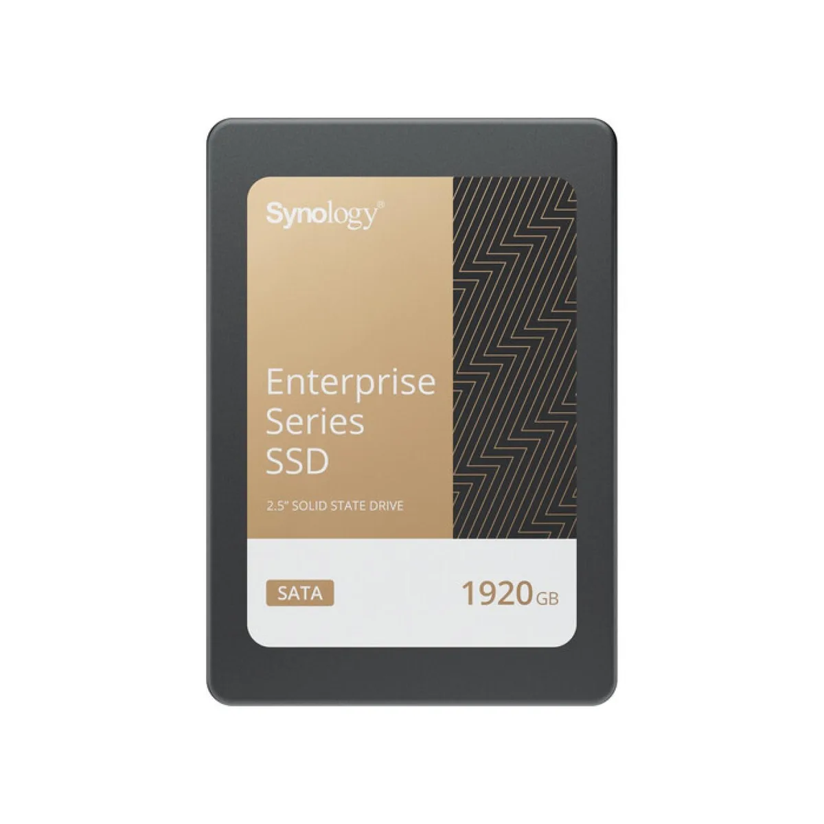 Silver 2.5 inch SATA internal SSD with black label