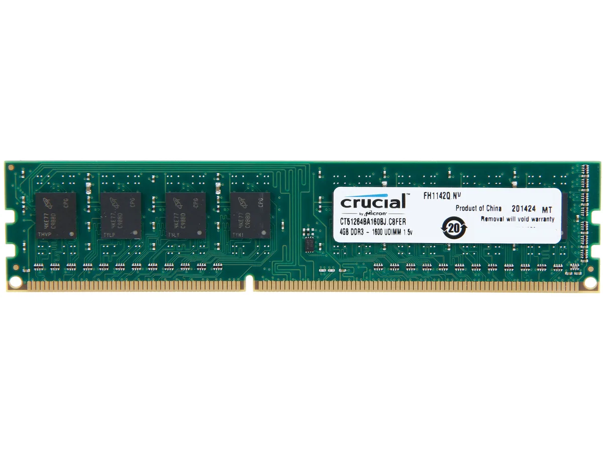Crucial Crucial CT51264BA160BJ 4GB DDR3 1600 desktop RAM — photo du produit