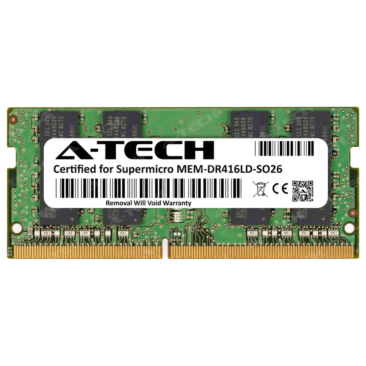A-Tech A-Tech Supermicro Certified MEM-DR416LD-SO26 16GB DDR4 2666MHz CL19 2Rx8 SODIMM Laptop RAM — productfoto