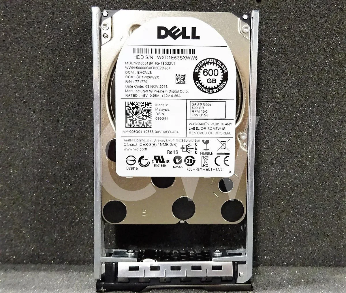DELL DELL WD6001BKHG 600GB 10000RPM SAS 2.5in internal hard drive — 商品写真