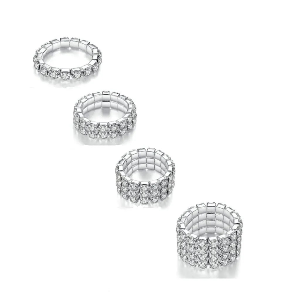 ZNDIJE ROG-STRIX-RTX3060-O12G- 4-piece rhinestone ring set .67in adjustable sterling silver 925 — photo du produit
