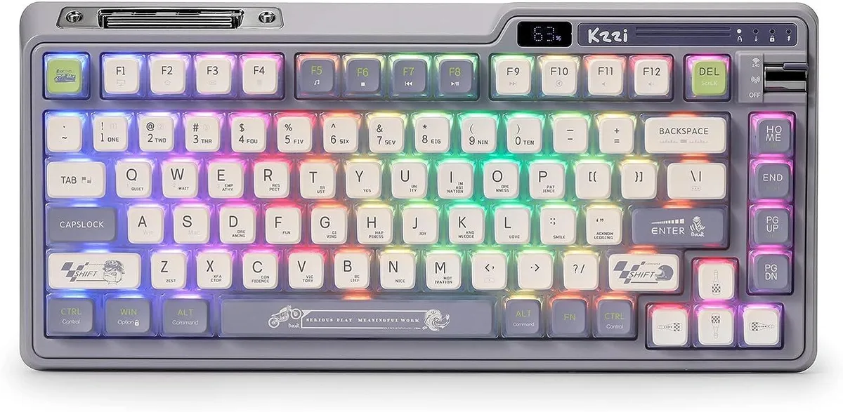 BFKK BFKK 75% Wireless Gasket Mechanical Gaming Keyboard 82 Keys Knight Gray — 商品写真