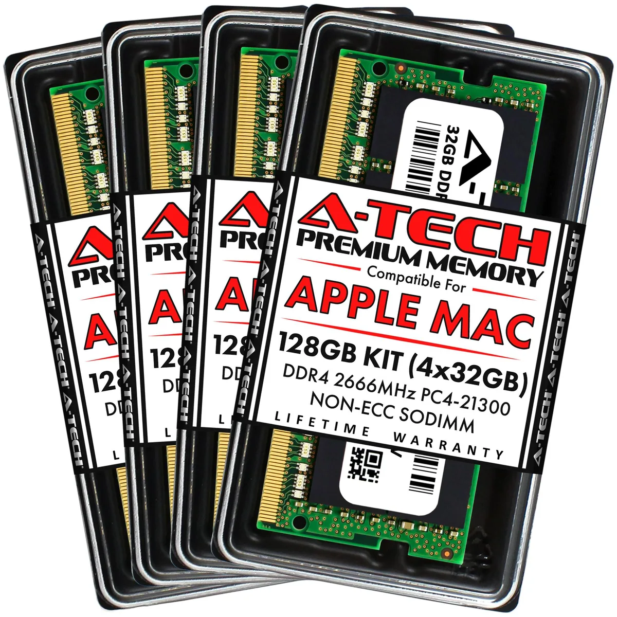 A-Tech A-Tech 128GB Kit (4x32GB) DDR4 2666MHz SODIMM 260-Pin Memory Upgrade for Apple iMac 2019 2020 — produktbild