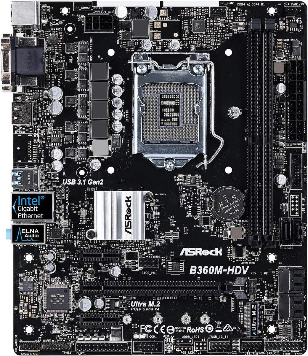 ASRock ASRock B360M-HDV Micro ATX Intel motherboard — photo du produit