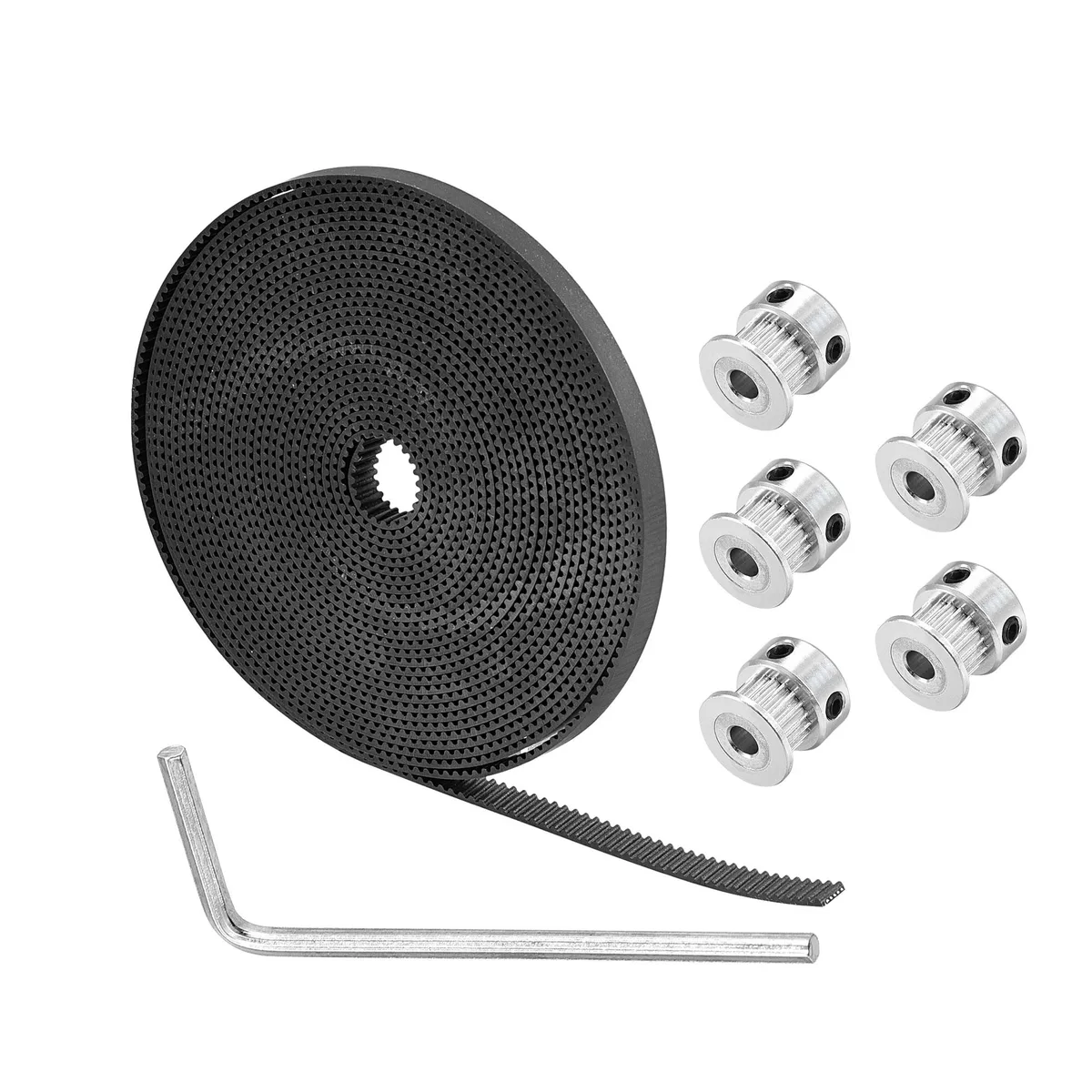 Unique-Bargains Unique-Bargains GT2 Timing Belt 5000mm 6mm Closed 20T Pulley 5mm Bore 3D Printers Accessory — foto del prodotto