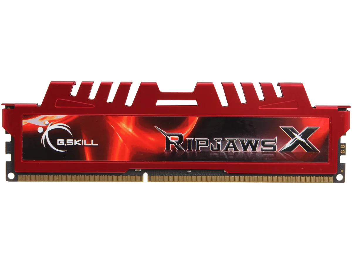 Red Ripjaws X DDR3 module with finned aluminium heat spreader