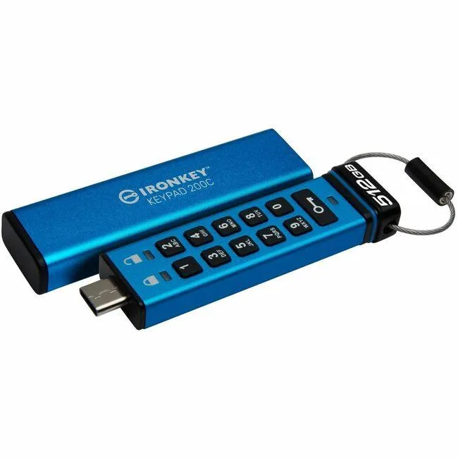 Kingston Technology Corp. Kingston Technology Corp. IKKP200C512GB IronKey Keypad 200 512GB USB 3.2 Type C Flash Drive — φωτογραφία προϊόντος