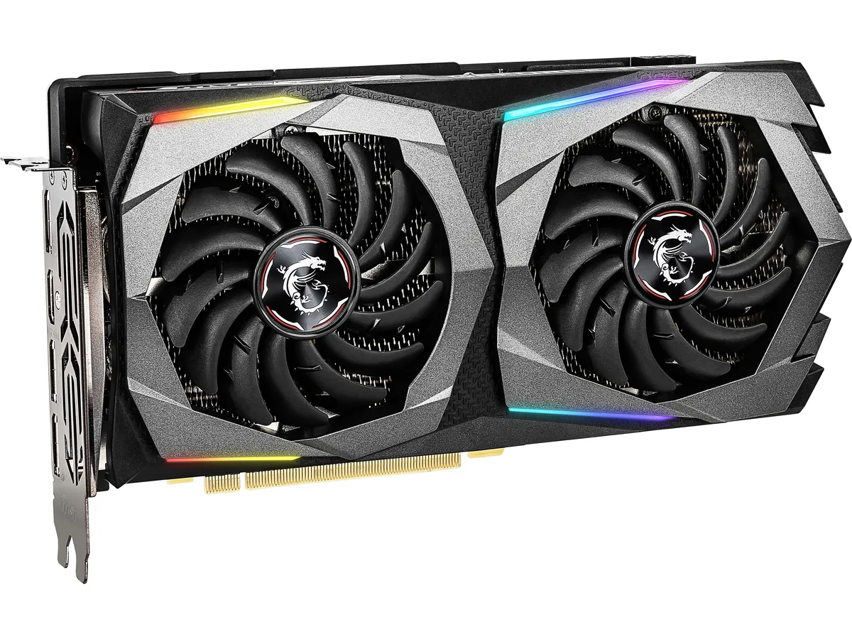 MSI RTX 2060 Super Gaming X graphics card with twin-fan cooler and RGB lighting