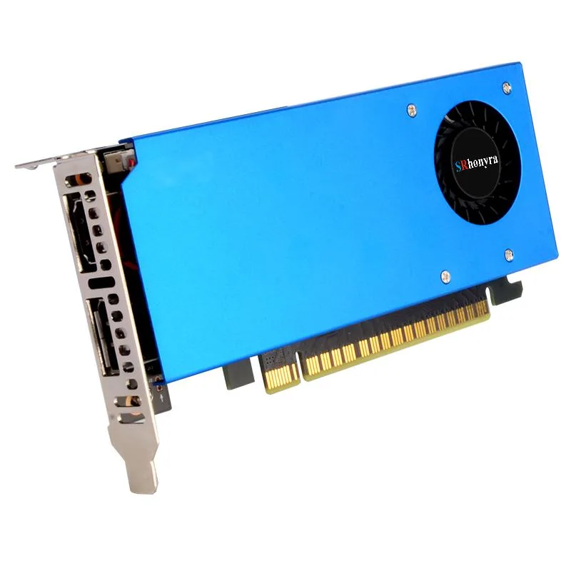 Compact single-slot graphics card with low-profile bracket, HDMI and DisplayPort outputs