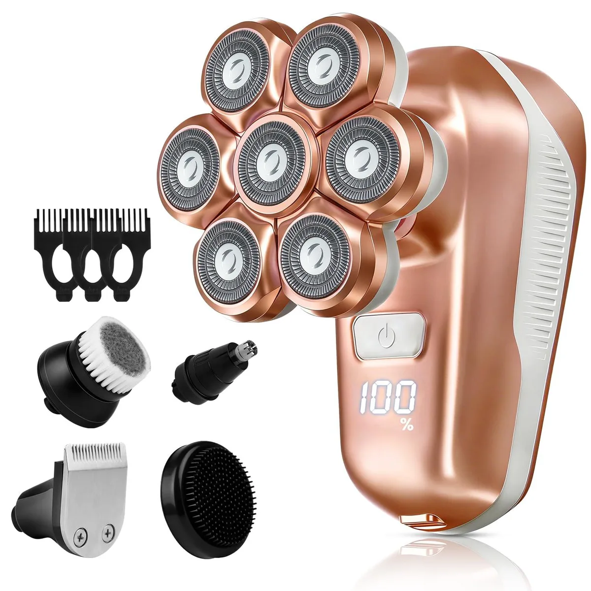  Spotlese FK-8611 5-in-1 rotary shaver for women, Rose Gold — product photo
