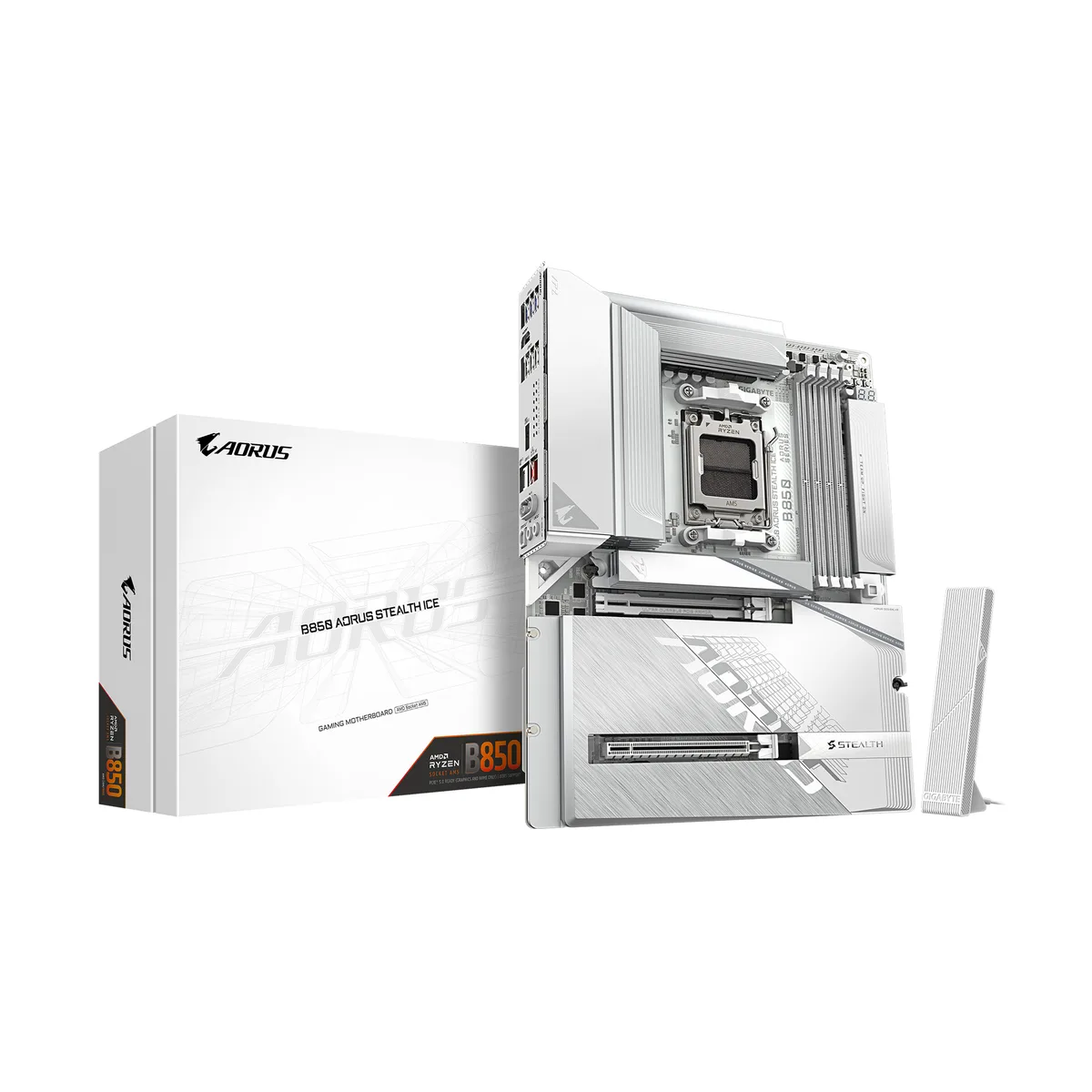 GIGABYTE GIGABYTE B850 AORUS STEALTH ICE AMD motherboard — product photo